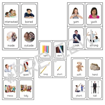 Opposite Word Wall Cards Featuring Real Life Photos to Enhance Learning
