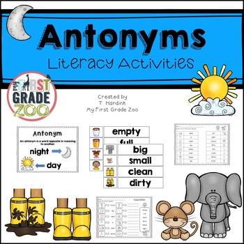 Antonyms/Opposites by Tara Hardink - My First Grade Zoo | TpT