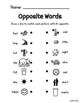 Opposites with real photos for English Learners by Msalexteaches