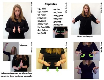Preview of Opposites (ASL) Sign Language Vocabulary Cards