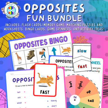 Preview of Opposites/Antonyms Fun Bundle with Worksheets, Games, Activities, and More!