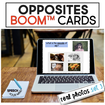 Preview of Opposites Boom Cards™ Real Photos Set 3 | Antonyms Real Pictures