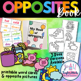 Opposites Book - Printable Book - Printable Visuals & Word Cards