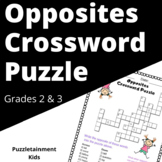 Opposites Crossword Puzzle for Grades 2 & 3