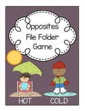 Opposites File Folder Game