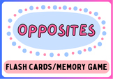 Opposites/Antonyms Flash Cards Matching Memory Game
