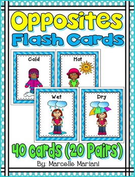 Opposites Flash Cards- Opposites Word Wall Cards- Opposites visuals