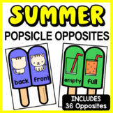Opposites Matching Game - Summer Kindergarten Literacy Center