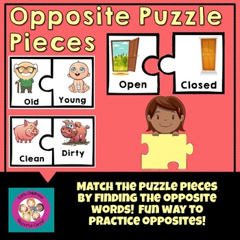 opposites puzzle piece matching activity by early childhood resource center