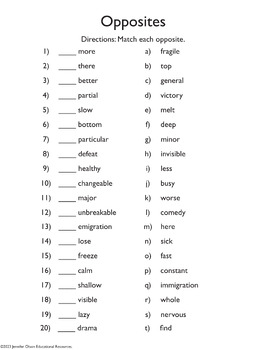 Synonyms Match Worksheet - WordMint