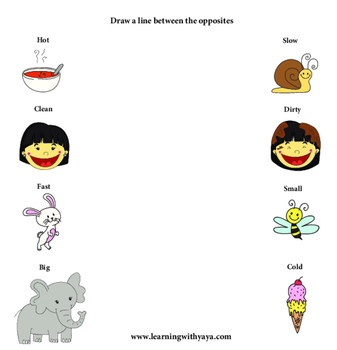 opposites worksheet by learning with yaya teachers pay