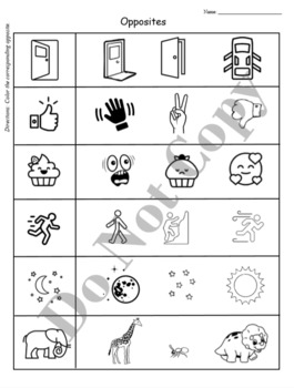 opposites worksheets kindergarten esl ell friendly by miss j ong