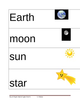 Preview of Opposites/Day and Night Picture Vocabulary Cards