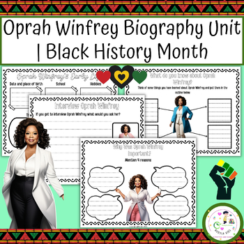 Preview of Oprah Winfrey Biography Unit  Black History Month | womens history month