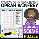 Oprah Winfrey Biography Word Search Puzzle Word Find Activity