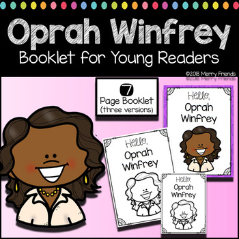 Preview of Oprah Winfrey Booklet for Young Readers - Emergent Reader Womens History