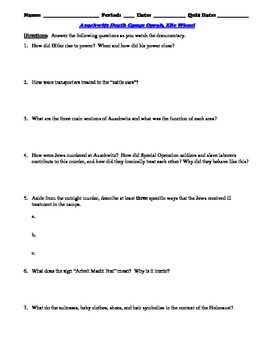 Preview of Oprah and Elie Wiesel Interview Worksheet and 15-Question Multiple Choice Quiz