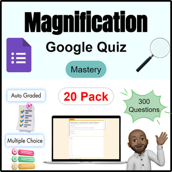 Preview of Optics | Magnification Quiz Mastery: All Variables | Google Form | 20 Pack