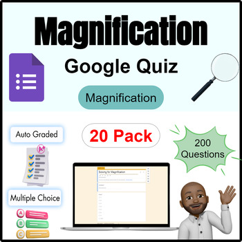 Preview of Optics | Magnification Quiz: Solving For Image Distance | Google Form | 20 Pack