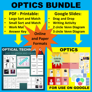 Preview of Optics Optical Technology Sort & Match Activity -Google & Paper Combo Bundle