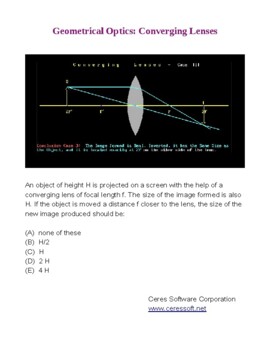 Preview of Optics Problem: Converging Lenses