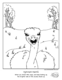 Optimistic Ostrich Coloring Page for SEL and Mental Health