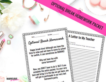 Preview of Optional Break Homework Packet