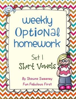 Preview of Optional Homework- Short Vowel Edition
