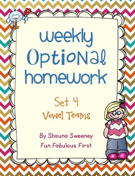Preview of Optional Homework- Vowel Teams
