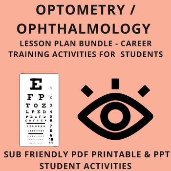 Preview of Optometric Assistant Certification Eye Lesson Plans ( 7 Total Activities Bundle)
