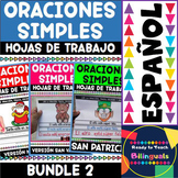 Oraciones Simples (Simple Sentences in spanish) - Bundle 2
