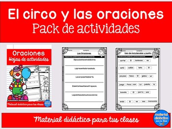 Preview of Oraciones actividades, El circo- actividades- Spanish prayers