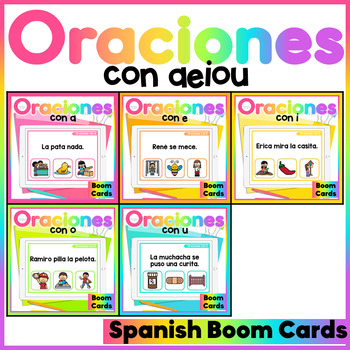 Preview of Oraciones con AEIOU - Boom Cards