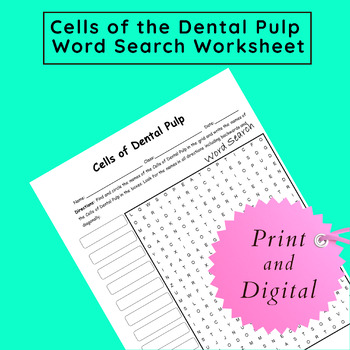 Preview of Oral Biology: Cells of the Dental Pulp Word Search Puzzle