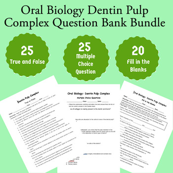 Preview of Oral Biology Dentin Pulp Complex Question Bank