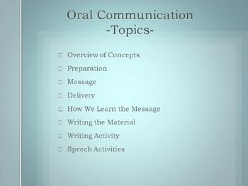 Preview of Oral Communication - Explanations, Techniques and Tips