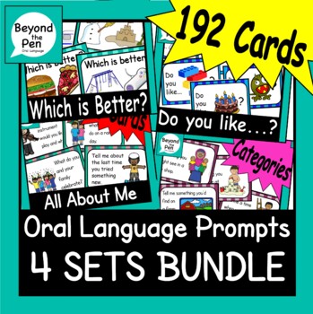 Preview of Oral Language Cards for daily Speaking and Listening Prompts BUNDLE