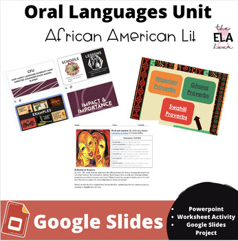 Preview of Oral Languages & Literature Unit