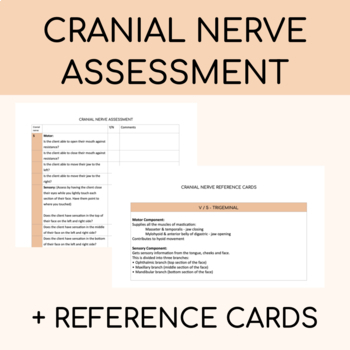 Preview of Oral Motor / Cranial Nerve Examination & Reference Cards