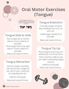 Preview of Oral Motor Exercises For Tongue And Lips