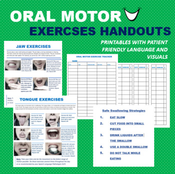 Preview of Oral Motor Exercises Patient Handouts & Trackers