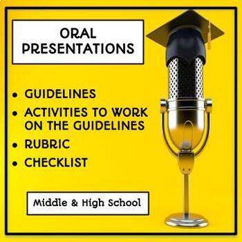 Preview of Oral Presentatation Guideline Activities Rubric & Checklist Middle & High School