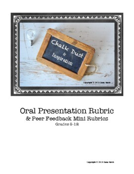 Preview of Oral Presentation Rubric & Peer Feedback Mini Rubrics