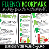 Oral Reading Fluency Bookmarks with PEAR Acronym