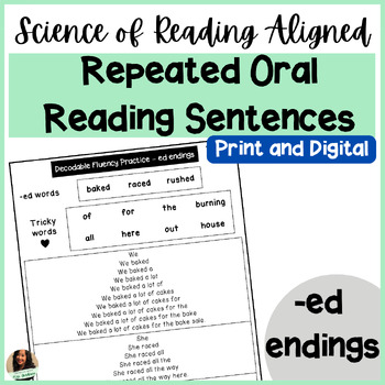 Preview of Oral Reading Fluency Practice | Science of Reading | -ed endings sentences