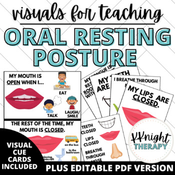 Preview of Oral Resting Posture Visuals for Speech Therapy + Editable Forms