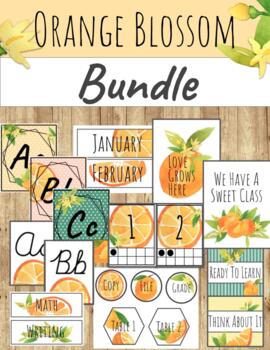 Preview of Orange Blossom Classroom Decor: BUNDLE