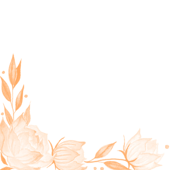 Preview of Orange Floral Watercolor Clipart JPG (White Background) 3000 x 3000px