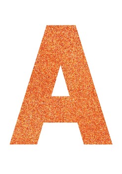 Preview of Orange Glitter Print | A-Z 0-9 Decor | Printable Bulletin Board | Letters Number