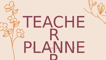 Preview of Orange Line Floral Clean Minimalist Teacher Planner Presentation